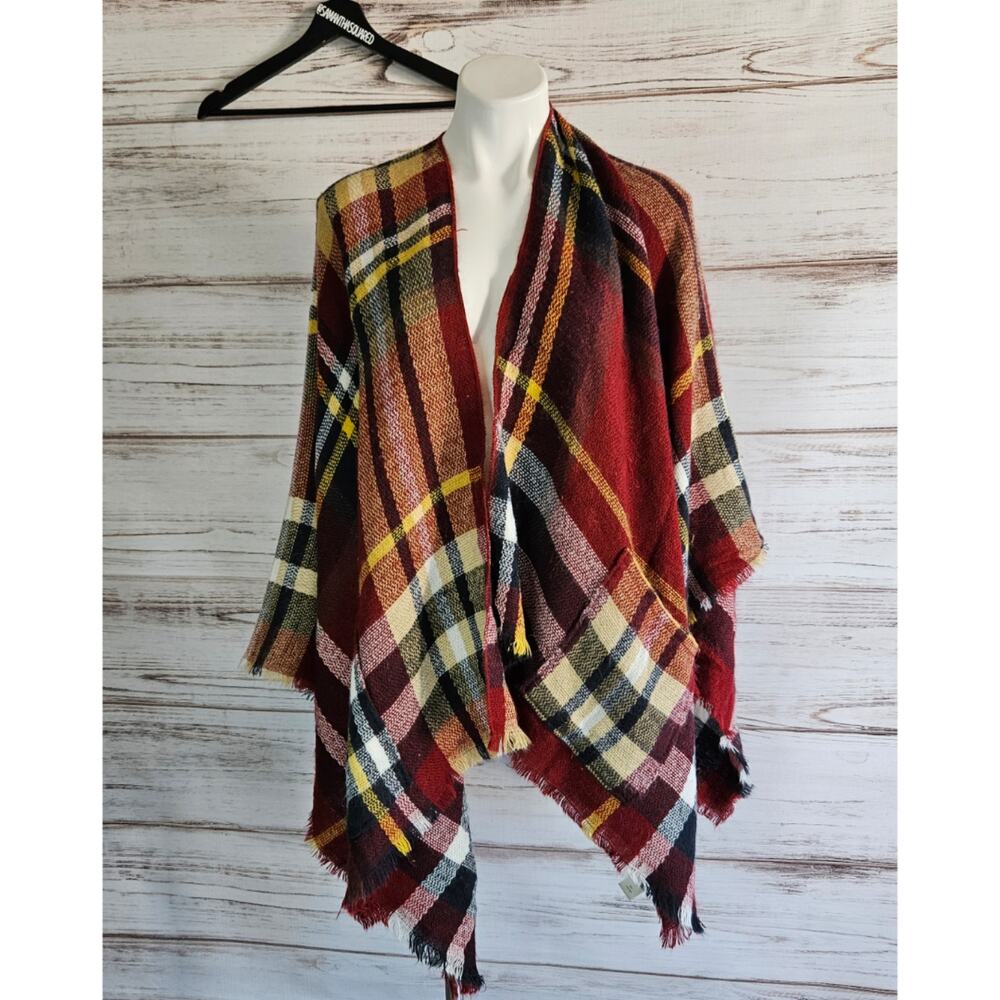 Francescia's Plaid Blanket Shrug One Size